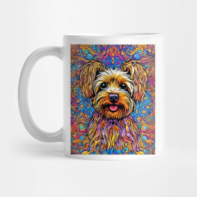 Psychedelic Yorkipoo by Doodle and Things